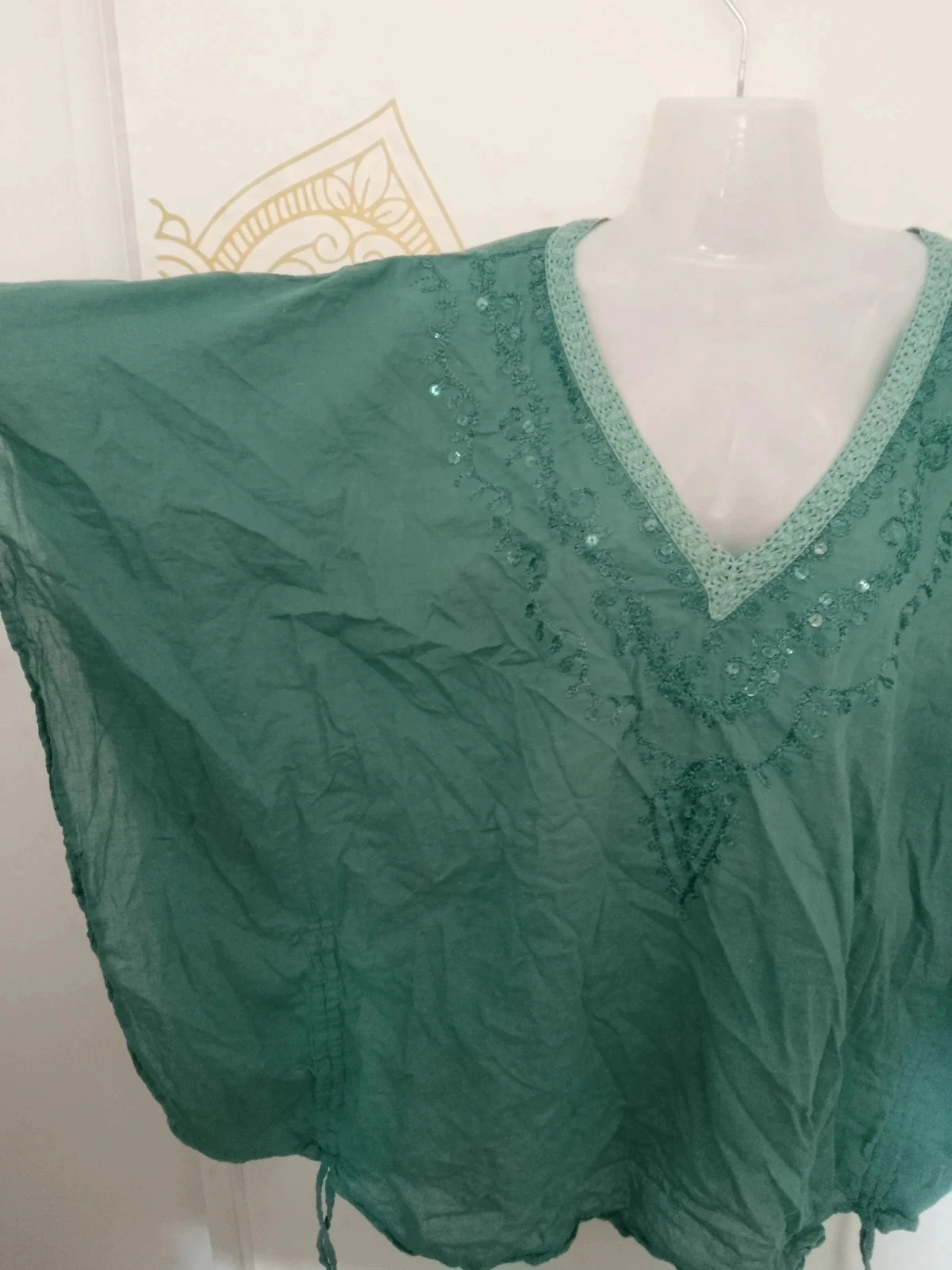 Tunique bleue turquoise en coton – photo 3